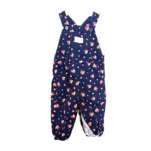 Navy Carter overalls in floral print